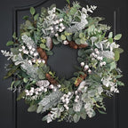 Winter Wreaths for Door Outside, 24 Inch Christmas White Wreath Outside by SoomeirWreath