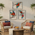 Newinhome Boho Metal Wall Art Birds,Wall Decor Colorful Bird 3 Pieces - Image 2