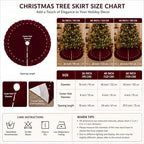 Wine Red Velvet Christmas Tree Skirt, 60 Inch Christmas Tree Skirt with Ruffled Edge and Pearl Trim - Image 5