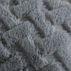 Yaertun Set of 2 Decorative Throw Pillow Covers Thick Plush Wool Throw Pillows Super Soft Luxury Faux Rabbit Fur Velvet Cushion Covers for Couch Sofa Bed Living Room 24x24 Inch Grey - Image 3