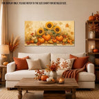 WAXWHELK Pumpkin Fall Canvas Wall Art, Autumn Thanksgiving Sunflower Harvest Painting Pictures, Rustic Farmhouse Artwork for Kitchen Bedroom Living Room Decor (20"x40") - Image 2