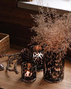 Glass Hurricane Candle Holder Set, Black Tortoise, 3 Piece - Image 5