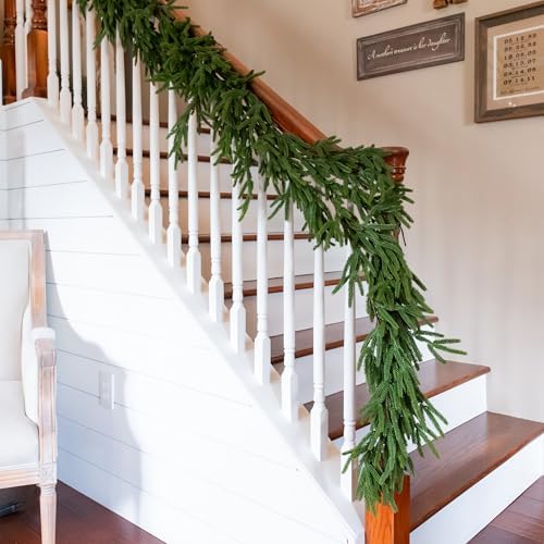72" Real Touch Norfolk Pine Garland Realistic 6ft, Christmas Garland for Mantle, Stairs, Fireplace, Soft and Bendable Real Touch Garland Christmas Greenery, Evergreen Christmas Garlands by VitaDomi