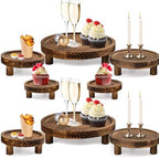 8PCS Wooden Risers for Display Wood Cake Stand for Party Round Food Risers for Buffet Wooden Holder Rustic Riser for Decor Tiered Tray Decor Home Kitchen (Rustic, 8 PCS (10", 8”, 6”, 5”)) by Unknown