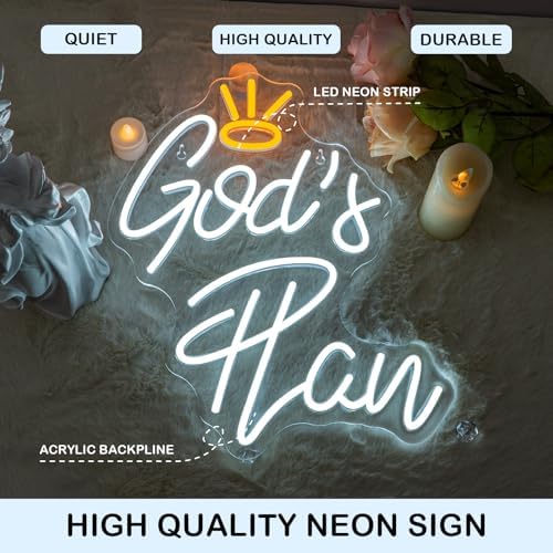 Horseneon Gods Plan Neon Sign Jesus White LED Sign for Bedroom Living Room - Image 5
