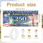 6x13FT Ameri-ca's 250th Anniversary Garage Door Banner, Liberty Statue and Golden Gate Bridge Design, Celebrate 1776–2026, Patriotic Outdoor Decor for Independence Day, Memorial Day - Image 2