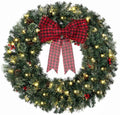 HOMCOM 36 in Pre-Lit Crestwood Spruce Artificial Christmas Wreath, Green by HOMCOM
