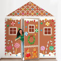 4 Pcs Christmas Gingerbread Door Decorations - Xmas Gingerbread House Backdrop Hanging Banner Porch Sign for Home Holiday Classroom Office Party Decor by Unknown