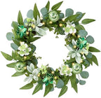 Valery Madelyn Collapsible St. Patrick's Day Door Wreath with Light, Spring Wreath with Shamrock Clover Ornaments for Table Centerpiece, Prefect Gift and Decoration for Irish Festival Party-24'' by ValeryMadelyn