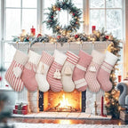 GEX Christmas Stockings 8 Pack for Family 20" Large Rustic Farmhouse Country Red Xmas Stockings with Tassels Hanging Ornament Decorations for Fireplace Xmas Season (Red, Set of 8) - Image 5