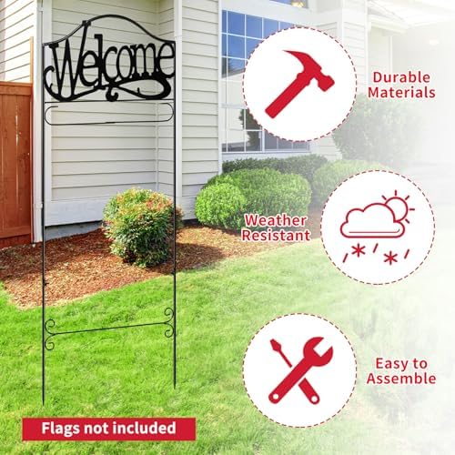 CroBlissful Garden Flag Stand Holder 39 x 16 for 911 Day, Welcome - Image 3