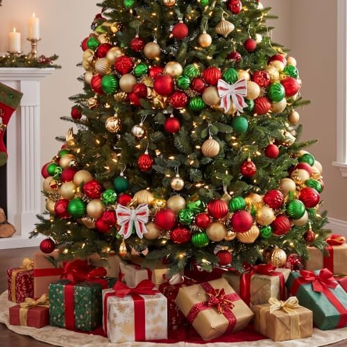Thiccywoov 6 ft Christmas Ball Garland Ornament with Bows Decorations - Image 3