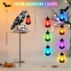 2 Pack Crow Halloween Decorations Outdoor Raven Decor with Solar lights - Image 2