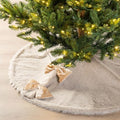 Glitzhome 48" D Reversible Christmas Tree Skirt, Large Faux Fox Fur/Korean Fleece Xmas Tree Skirt Mat for Christmas Home Party Holiday New Year Decorations by Glitzhome