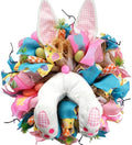 16 Inch Easter Bunny Ears Butt Wreath for Front Door, Bunny Thief Carrots Eggs Mesh Deco Wreath for Spring Easter Decoration, Lovely Bunny for Home Decor Porch Door and Wall by Egolot