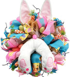 16 Inch Easter Bunny Ears Butt Wreath for Front Door, Bunny Thief Carrots Eggs Mesh Deco Wreath for Spring Easter Decoration, Lovely Bunny for Home Decor Porch Door and Wall by Egolot