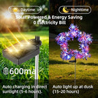 2 Pack July 4th American Flag Solar American Flag Lights July 4th Solar Patriotic Flag Lights, 8 Modes Garden Pile Lights 50 LED Garden Landscape Lights Street Lights (Red White & Blue) - Image 6