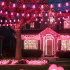 LAMPHOME 4-Pack 26Ft ST38 Outdoor String Lights, Pink LED Shatterproof Patio Lights with 12+1 Edison Bulbs for Valentine's Day, Christmas, Bistro, Wedding & Party Decor - Image 3