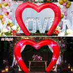 9 * 4.5FT Red Valentine Inflatables Outdoor Decorations Heart Shaped Blow up Inflatable Archway with Build in LED for Indoor Outdoor Party Lawn Yard Garden Anniversary Wedding Decor - Image 4