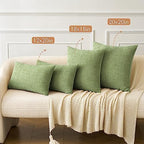 MIULEE Soft Chenille Euro Throw Pillow Covers Sage Green 26x26 Pack of 2 - Image 4