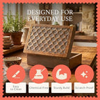 Mela Artisans Scallop Wood Box - Light Burnt Grey, 9x6 in - Image 3