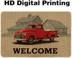 Vintage Red Truck Doormat, Farmhouse Outdoor & Indoor Entrance Decor, Seasonal Welcome Mat for Autumn & Holidays, Non-Slip Rubber Dust Absorbent Features 29x17 Inch - Image 7