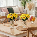 4 Sets Sunflower Mason Jar Centerpiece with LED Lights for Wedding - Image 4