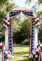 1Pcs 20 Ft Patriotic Bunting with 250 Stars, Red White Blue American Flag Banner for 4th of July, Independence Day, Memorial Day, Outdoor Indoor Door Porch Garden Decorations - Image 5