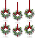6Pcs 10 Inch Mini Christmas Wreaths for Kitchen Cabinets Window Indoor by JUSTOTRY