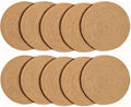 Round Placemats Set of 10, Cotton Woven Tablemats, Hot Pads for Kitchen, Jute Rattan Charger Plates for Dinner, Non Slip Heat Resistant Place Mats, 13.5'' Braided Placemat for Decor (Brown Jute) by Unknown