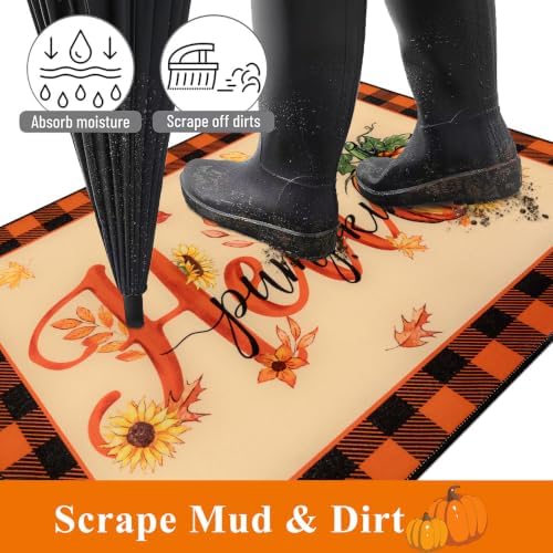 Ileading Fall Door Mat 32"x48", Non Slip Welcome Doormats for Front Door - Image 4