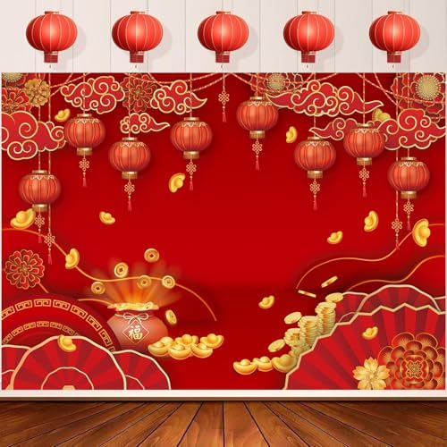 Chinese New Year Backdrop Decoration 2027 Year of The Goat Party Banner - Image 2