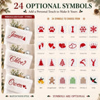 CARAKNOTS Personalized Christmas Stockings with Names 5 Pack White Faux Fur - Image 4
