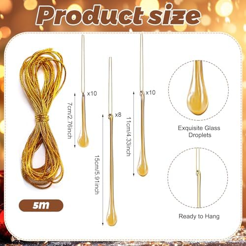 28 Pcs Glass Teardrop Ornaments Chandelier Crystals,Champagne - Image 2
