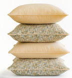 a moment Yellow 4 Pack Throw Pillow Covers - Chenille & Velvet Set with Piping, Farmhouse Textured Design Pillow Cases for Couch Sofa Bed Livingroom (18x18 Inch, No Insert) - Image 6