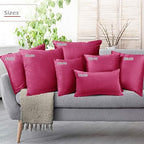 Nestl Throw Pillow Covers, Cozy Velvet Decorative Autumn Pillow Covers 22 x 22 Inches, Soft Solid Couch Pillow Covers for Sofa, Bed and Car, Set of 2 - Hot Pink - Image 6