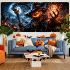 Halloween Garage Door Banner 7x16ft, Gothic Pumpkin Reaper Wizard - Image 7