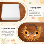 Fall Wreaths, 2 Pack, 20" Front Door Decor, Artificial Sunflower Pumpkin - Image 6