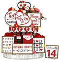 14 Pcs Halloween Tiered Tray Decor Set, Gnome Wood Table Signs (Heart) by Unknown