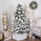 Christmas Tree Collars for Atificial Trees, 24 Inch Snowflake Christmas Skirt, Base Cover,Holiday Home Decor Ring (Snow-Silver, Medium) - Image 4