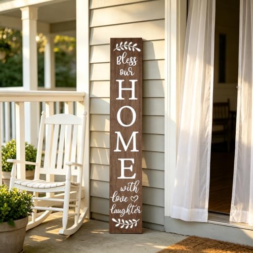 Welcome Sign for Front Door Porch, Bless Our Home Signs 47" by Unknown