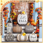 Moucuny Set of 6 Outdoor Fall Decoration for Home Porch, Farmhouse Pumpkin - Image 5