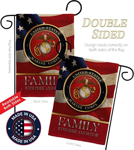 US Marine Family Honor Burlap Garden Flag - Set Wall Hanger Armed Forces Corps USMC Semper Fi United State American Military Veteran Retire Official - House Yard Gift Double-Sided 13 X 18.5 - Image 3