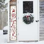 Welcome Porch Sign, Wooden, 47.2", Outdoor Front Door, Reindeer - Image 6