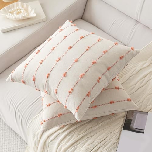 YEENAASY Boho Throw Pillow Covers 22x22 Set of 2 Farmhouse Pillow Cases - Image 2