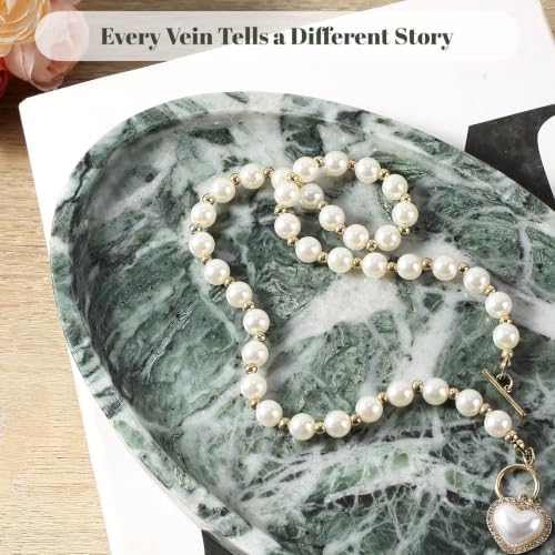 Koville Natural Marble Tray, Vanity Decorative Oval Marble Tray for Home, Countertop Organizer, Catchall Tray for Perfume, Candles, Jewelry - Image 6
