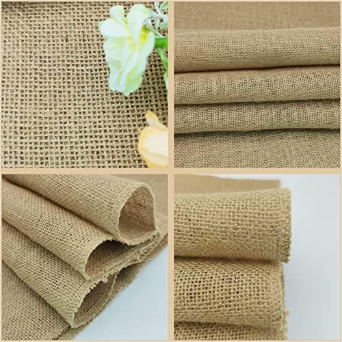 8 Pack Natural Burlap Table Runners,12 x 72 Inch Rustic Jute Table Runner and Placemats Bulk for Western Wedding Table Decorations,Farmhouse Style Party,Holiday,Kitchen Coffee Table Decor Cover - Image 5