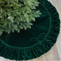 48-Inch Ruffled Velvet Christmas Tree Skirt, Forest Green by StarryDynamo