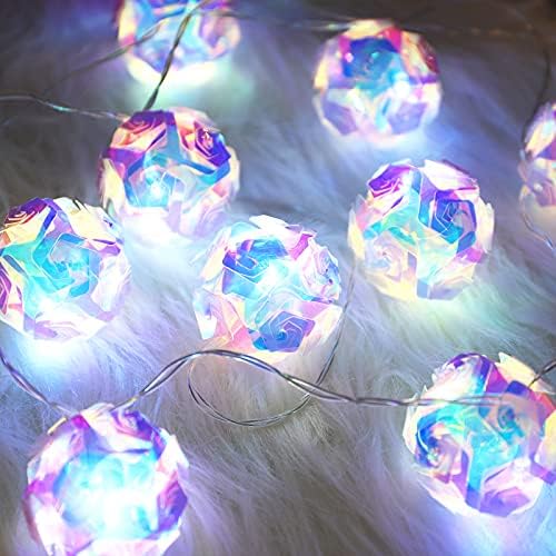 AceList 20 LED Globe Disco Ball Mirror String Lights, 10ft USB&Battery Powered Fairy Lights, Eid Ramadan Decoration Lighting for Mother's Day Gifts, Tree Decor Outdoor Indoor Patio Party Garden - Image 3