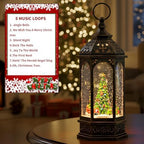 Christmas Snow Globes, Train Whirled Around The Christmas Tree Music Water Lantern, 8 Christmas Music, USB Powered & Battery, Holiday Decorations Gifts for Family, Children or Friends - Image 3